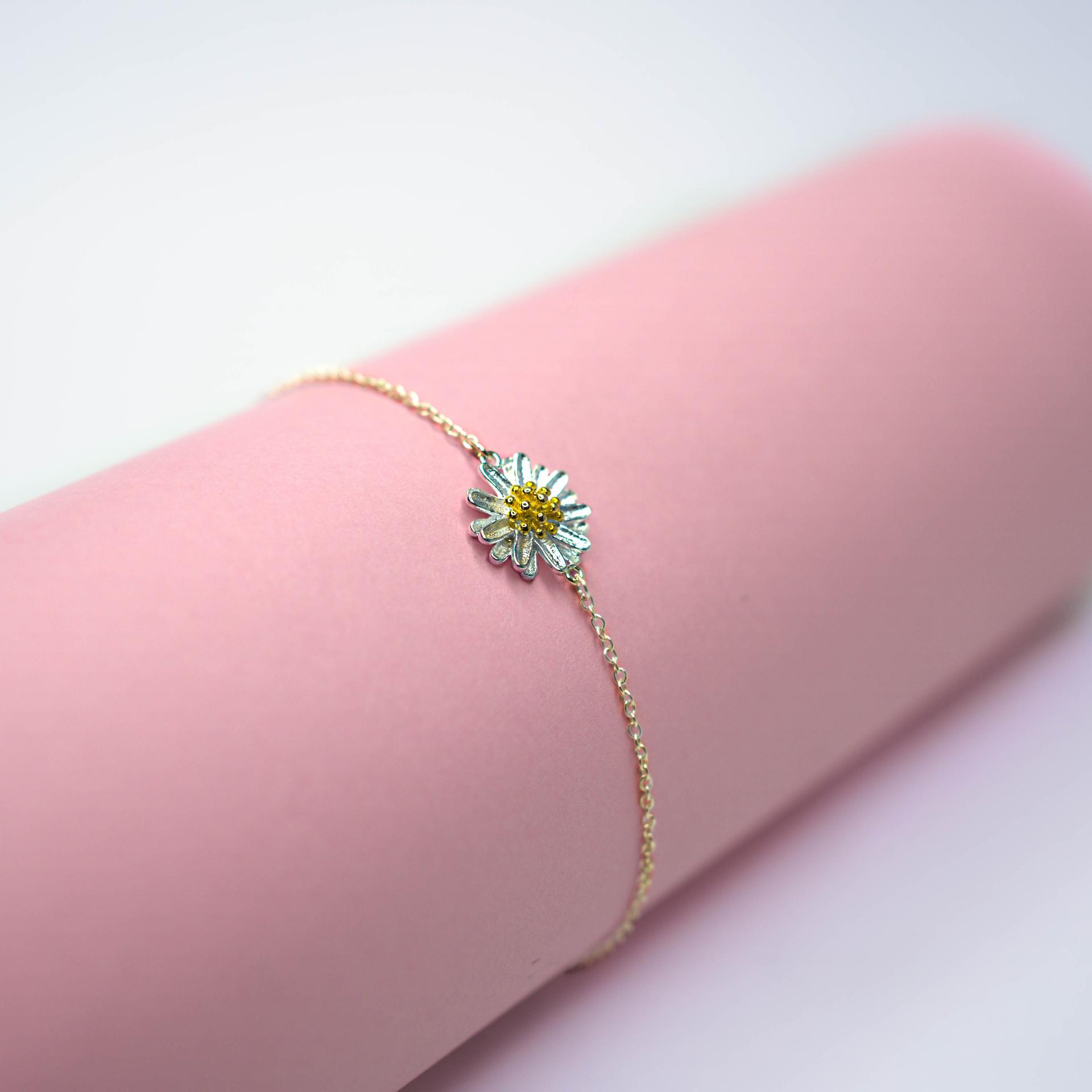 925 Sterling Silver Solaria Sunflower Silver Bracelet - Image 4