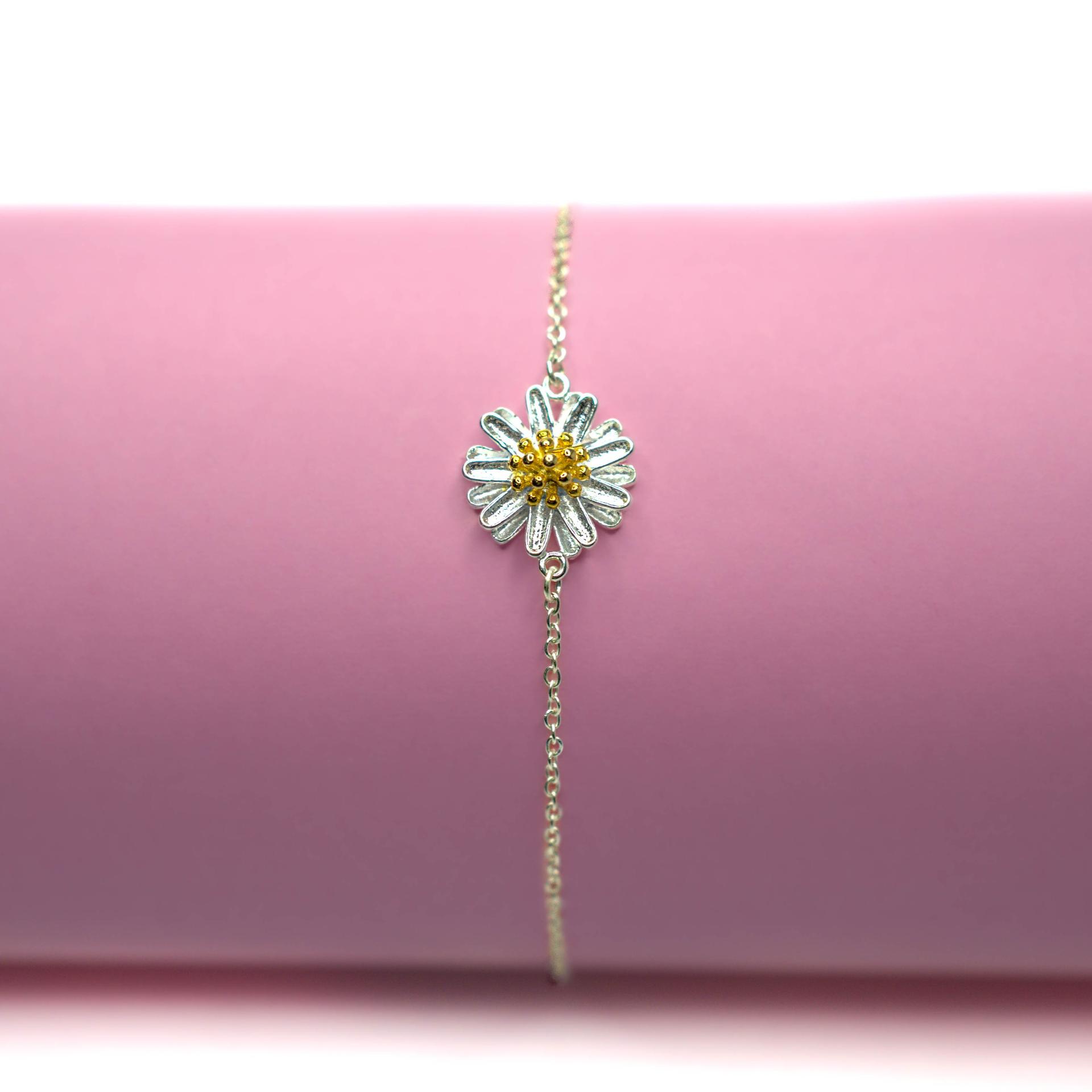 925 Sterling Silver Solaria Sunflower Silver Bracelet