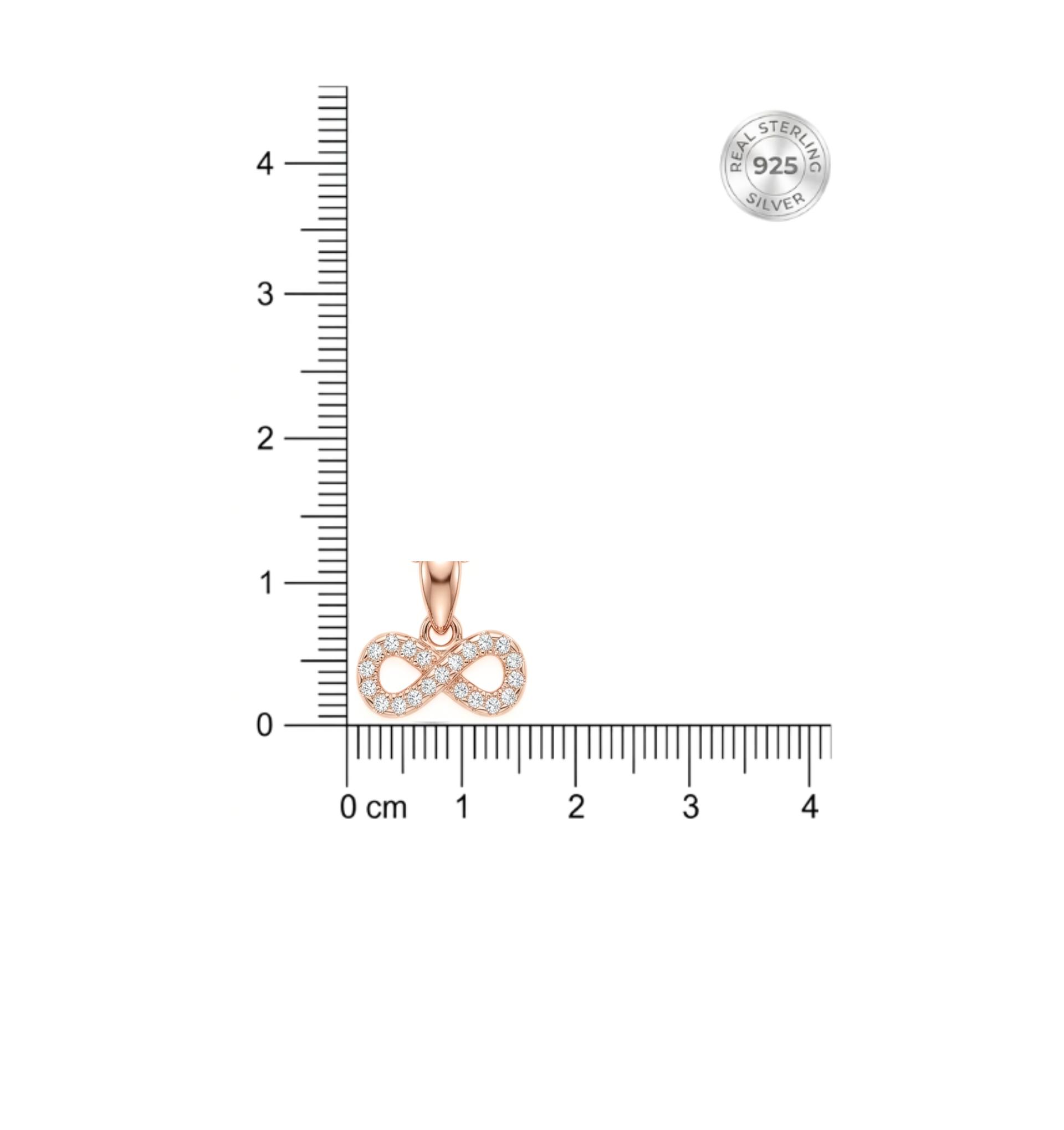 Sparkle Infinity Rose Gold Pendant With Chain With 925 Sterling Silver - Image 6