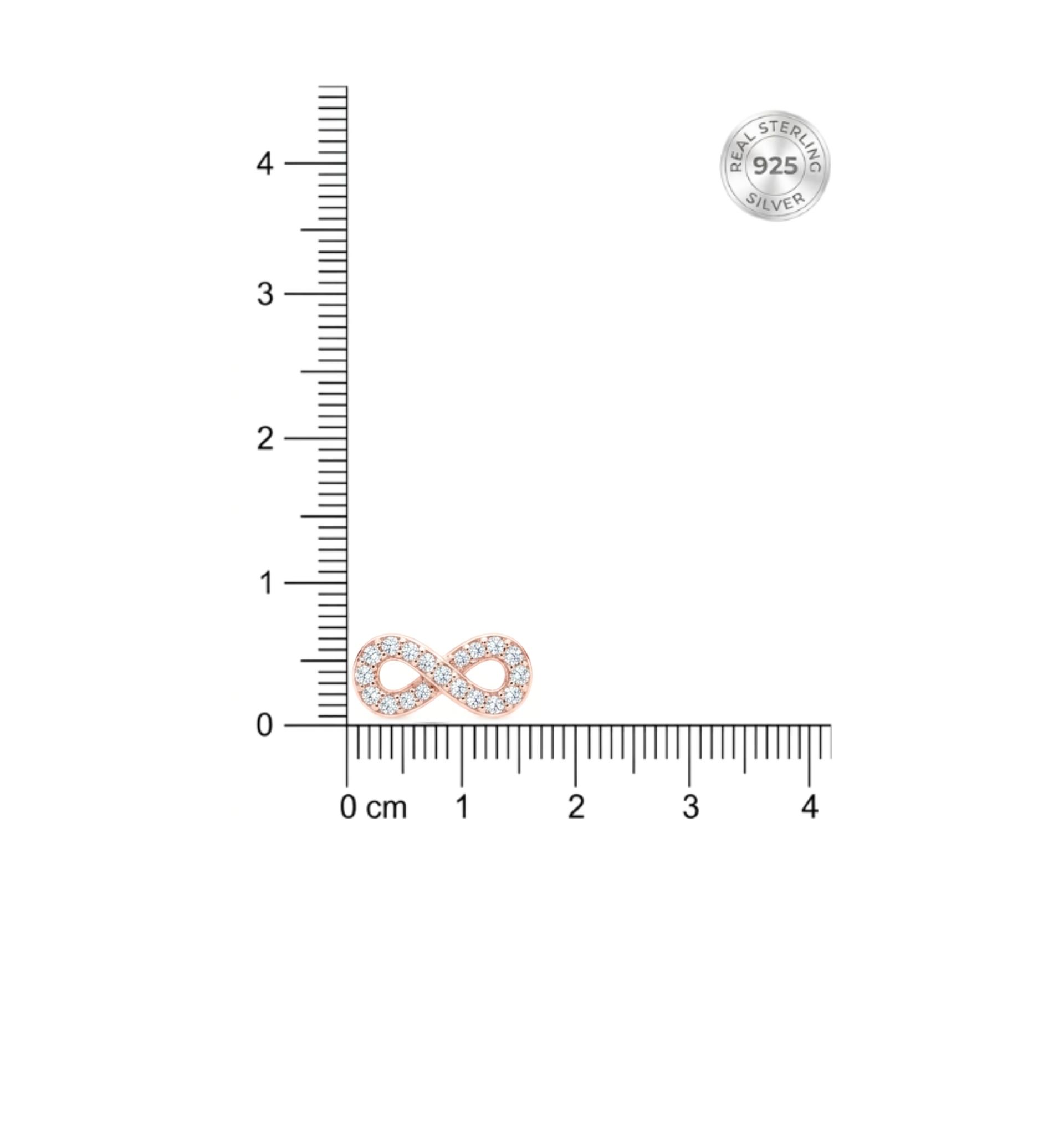Sparkle Infinity Rose Gold Stud Earrings With 925 Sterling Silver - Image 4