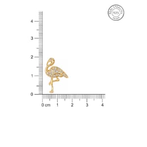 925 Sterling Silver With 22k Gold Plated Flamingo Crystal Stud Earrings - Image 5