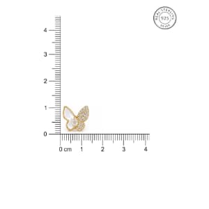 925 Sterling Silver With 22k Gold Plated Dual Wing Butterfly Mother Of Pearl Stud Earrings - Image 5