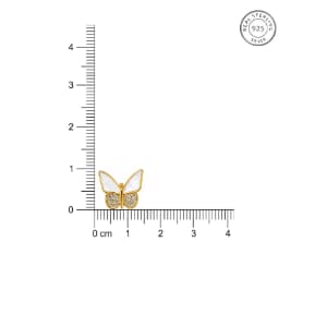 925 Sterling Silver With 22k Gold Plated Butterfly Mother Of Pearl Stud Earrings - Image 5