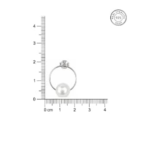 925 Sterling Silver Pearl Halo Stud Earrings - Image 4