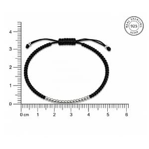 925 Sterling Silver Line Bead Thread Bracelet - Image 5